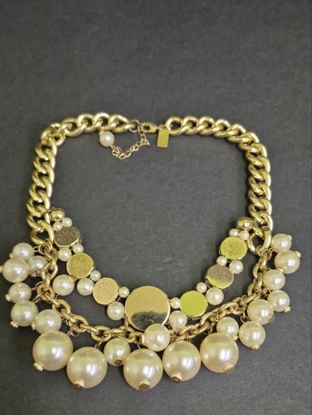 Lilly Pulitzer Chunky Gold-Tone Faux Pearl & Crystal Statement 19" In. Necklace - Picture 7 of 8
